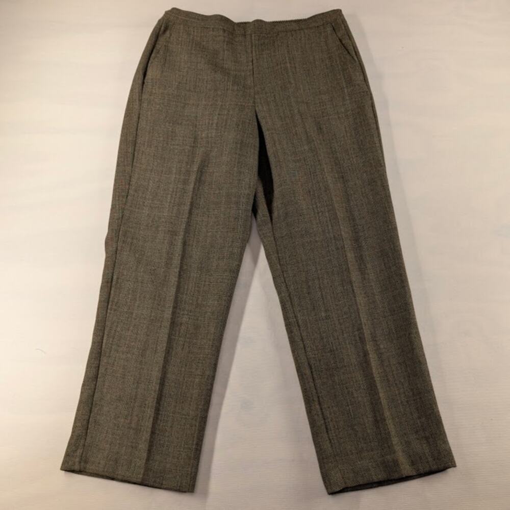 Alfred Dunner Brown Women's Slacks Trousers Size 10 Elastic Waist Creased Pleat